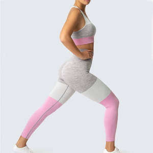 Women's Comfortable 2-Piece Yoga Set-Solid <b>Pattern</b> Activewear with Customized Design <b>Leggings</b> and Bra Custom Logo OEM Service - Product Image 6