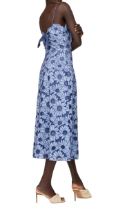 Vestido floral azul de diseño moderno de proveedor indio con tela cómoda para cada ocasión de India - Product Image 2