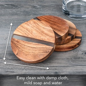 ที่รองแก้วไม้เรซินทำมือที่ทำด้วยมือถาดรองแก้วกาแฟและเบียร์สไตล์นางฟ้าสุดหรูจากอินเดีย - Product Image 3