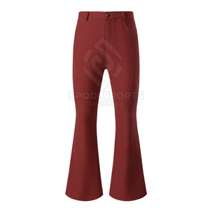 Pantalones acampanados de marca privada para hombre, pantalones acampanados de Color sólido para hombre, pantalones acampanados con bolsillos laterales a la venta - Product Image 2