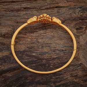 Victorian Fashion Bangle-Antique Kada Copper Alloy Gold Polish Flower Shape Wedding Occasion 184522 - Product Image 3
