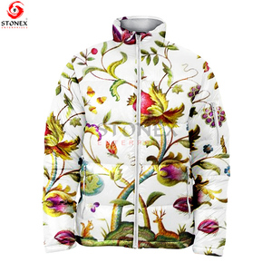 เสื้อแจ็กเก็ตผู้ชายคอตั้งมีซิปปิดลายดอกไม้ใหม่สำหรับฤดูหนาวออกแบบได้ตามต้องการ - Product Image 5