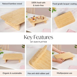 Plato elevado de madera hecho a mano, tabla elevada de madera rústica para servir, plato elevado de madera estilo granja - Product Image 5