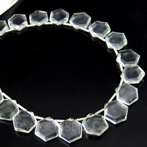 Cuentas Hexagonales Facetadas de Cuarzo Cristal de Alta Calidad para Hacer Joyería, Hilo de 20 Piezas, 10-11 mm, Cuentas de Piedra Natural - Product Image 1