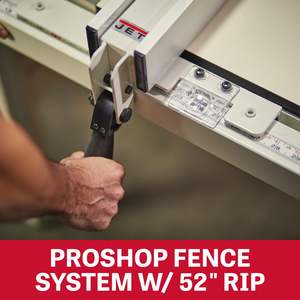 Sierra de mesa de 10 pulgadas con capacidad de corte longitudinal de 52 pulgadas, 1-3/4 HP, 120V, 1 fase, alas de fundición, gabinete para herramientas - Product Image 6