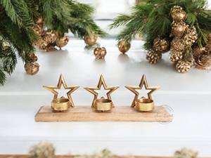 Cercle en bois de forme ronde avec cerf en métal plaqué argent sur le côté intérieur pour les décorations de Noël de luxe - Product Image 2