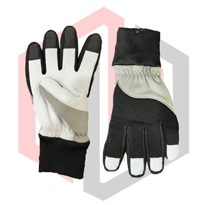 Gants de travail de sécurité industriels en cuir pour mécaniciens, résistants à la chaleur, anti-vibrations, respirants, antidérapants, sans silicone, couleurs mélangées, coupe - Product Image 4