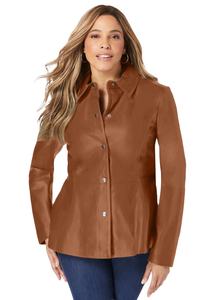 Chaqueta de invierno de moda para mujer de alta calidad Nuevo diseño Cuero puro Tejido teñido Venta en línea Nueva llegada Chaqueta de tela al por mayor - Product Image 6