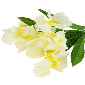 Ramo de Iris, 7 Piezas, Flores Artificiales de Seda Blanca Hechas a Mano, Iridiscentes de Estilo Natural Grande para Restaurantes y Bodas - Product Image 5