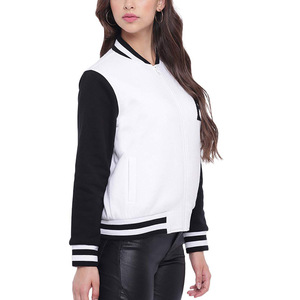 New Style Thermal Wool Women Varsity <b>Jacket</b> Custom Clothing Fashion Streetwear Crop Baseball Bomber HipHop <b>Jacket</b> Leather Sleeve - Product Image 2