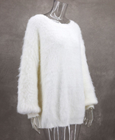 Pull en mohair sur mesure pour femme, col rond, 240g, respirant, écologique, anti-boulochage, haute qualité, pour automne-hiver