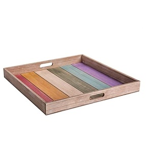 Bandeja de servicio de madera de primera calidad Restaurante y utensilios de cocina y mango de madera para Whisky Barware color madera - Product Image 3