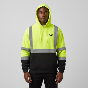Veste de sécurité réfléchissante 100% polyester, travail en extérieur en hiver, chaude, LED clignotante, imperméable, ANSI classe 2, logo personnalisé, pour hommes - Product Image 5