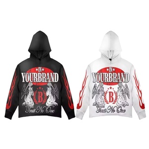 Logo personnalisé unisexe recadrée sweats uni sans cordon de serrage à capuche ourlet bord brut bas recadrée sweats à capuche hommes 2024 - Product Image 1