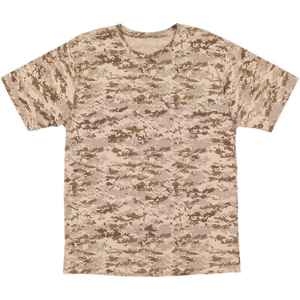 Camiseta de camuflaje Sand Woodland para adulto | Cuello redondo de algodón 100% | Camiseta de camuflaje de manga corta | Camisa duradera y transpirable para exteriores - Product Image 1