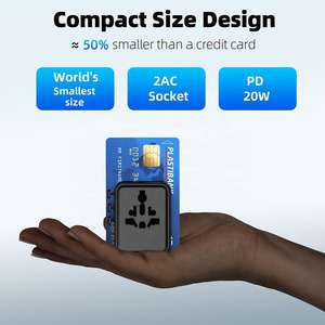 Adaptateur secteur international Worldplug 2AC QC PD 20W Type-C 2 ports USB Protection contre les surcharges Idéal pour les voyages pour ordinateur portable et appareil photo - Product Image 2