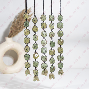 Colgantes de Aventurina Verde con Borlas, Piedras de Cristal Naturales Curativas para Decoración del Hogar y Coche, Meditación, Precio al por Mayor - Product Image 1