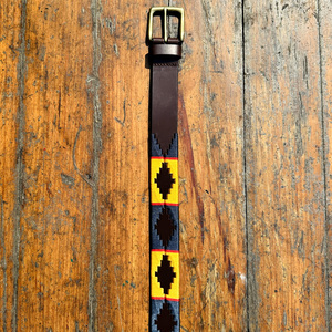 Authentique Ceinture en cuir de buffle d'eau moutarde pour jeunes 35MM de largeur 100% Boucle en laiton massif Fil recyclé Design unique - Product Image 5