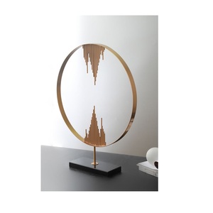 Aluminium Handmade Gold Finished Abstract Figurines & Sculptures for Office Desktop Sculpture Decorative Table Statue - Product Image 2