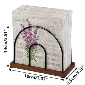 Soporte de madera para servilletas de alambre, accesorio negro para dispensador de vajilla, servilletas, servilletas - Product Image 2