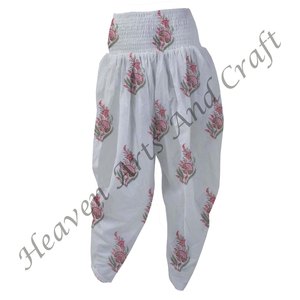 Pijama estampado de bloque de algodón, ropa de dormir estampada, pantalones para mujer con cintura elástica, ropa de dormir cómoda de algodón, pantalones Patiala - Product Image 6