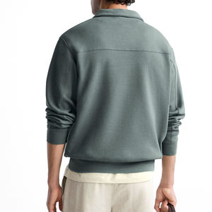 Best Quality Fabric Products Street Wear <b>Half</b> <b>Zip</b> <b>Sweatshirt</b> Best Design Custom Logo Made Basics <b>Half</b> <b>Zip</b> <b>Sweatshirt</b> For <b>Men</b> - Product Image 2