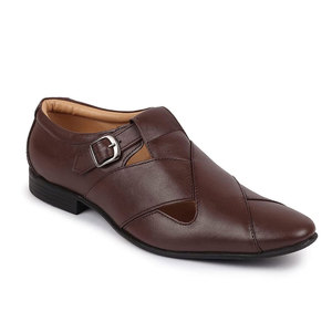 Sandales en cuir véritable pour hommes, couleur unie, 100% PU, nouvelle collection - Product Image 2