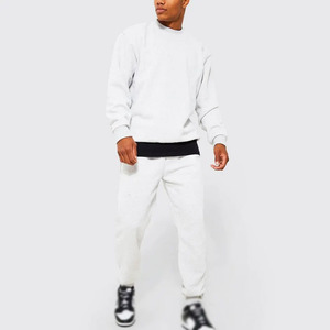 Chándales lisos de talla grande disponibles para hombre, jersey de cuello redondo, sudadera apilada para correr, chándal pesado, ropa informal Unisex - Product Image 5
