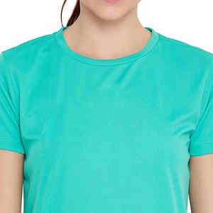 Nueva moda, las camisetas de mujer de calidad más populares, manga corta, Color sólido, personalizable, 100% algodón, transpirable, de secado rápido para - Product Image 5