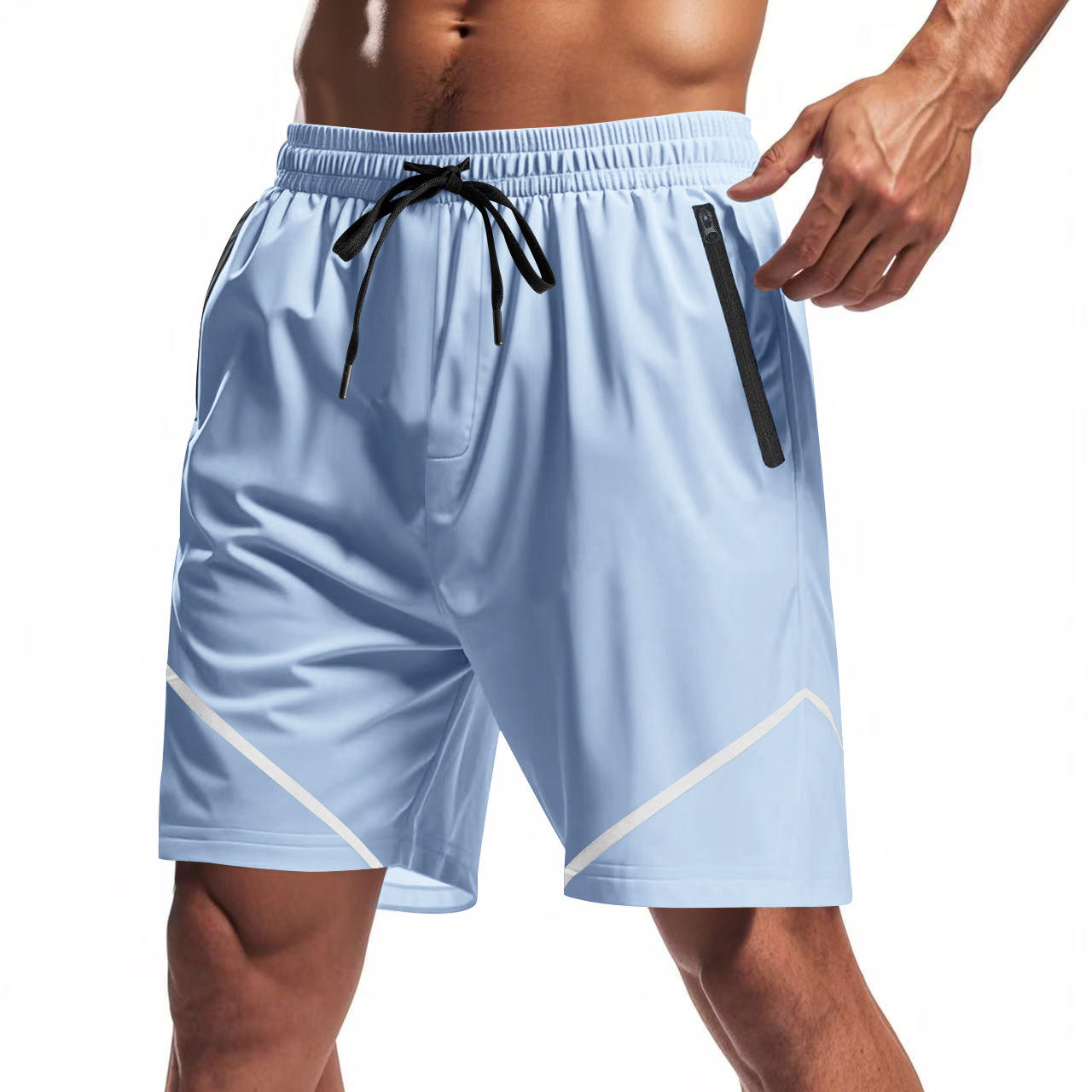 Light blue with white stripes