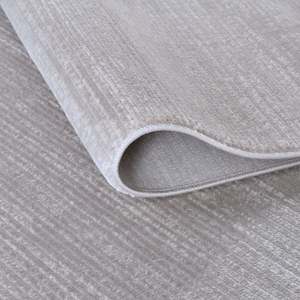 Netline Home Carmel <b>Grey</b>-Cream Striped Handmade Cotton <b>Rug</b> <b>Large</b> Plush Rectangle for Bedroom and Hallway - Product Image 3