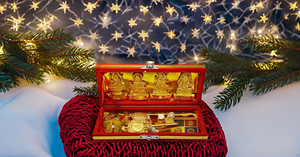 พระเครื่องโลหะศรีดานัลักมี คูเบอร์ บันดารี ยันตรา สำหรับพิธีกรรมดิวาลี ใช้สำหรับการประกอบพิธีกรรมทางจิตวิญญาณและเป็นของขวัญ - Product Image 5