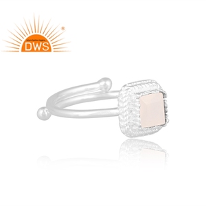 Best Selling Fine Sterling Silver Natural White <b>Moon</b> <b>Stone</b> Gemstone Stackable <b>Ring</b> Custom Jewelry for Women Gift for Her - Product Image 4