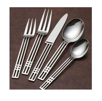 Ensemble de couverts en acier inoxydable avec poignée torsadée Fourchette de service en acier miroir pour table de mariage d'hôtel
