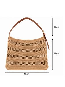 Women Knit Shoulder <b>Bag</b> with <b>Leather</b> Strap Casual Elegant Knitted Tote <b>Bag</b> Fashion Crochet Handbag - Product Image 3