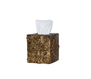 Caja de pañuelos de metal de primera calidad y acabado dorado duradero hecho a mano para una adición elegante y funcional a la decoración de su hogar - Product Image 1
