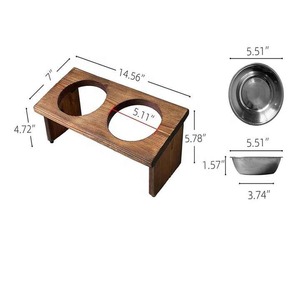 Mesa de Comedor para Mascotas de Madera Ecológica al por Mayor |   Comedero Elevado para Perros y Gatos con Soporte para Tazones, Diseño Redondeado Personalizado, Fábrica OEM - Product Image 4