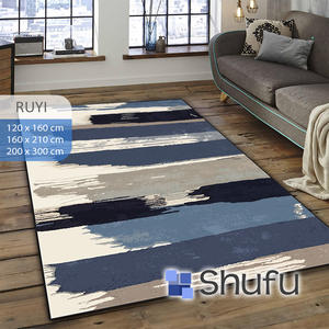 Shufu Premium Flannel Carpet Modern Abstract Pattern Area <b>Rugs</b> Set Anti-Allergic Anti-Slip TPR Backing Home Use Machine Made - Product Image 2