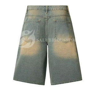 Shorts en jean cargo slim fit pour homme, style hip-hop, délavage clair, taille mi-haute, emballage personnalisé, tricoté, respirant, polyester/coton - Product Image 2