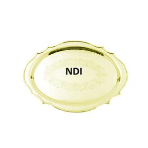 Plateau de service en métal poli brillant plaqué or sur mesure avec design vintage décoratif fabriqué à la main Logo couleur personnalisé N D I T-985 - Product Image 4
