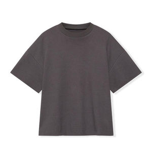 T-shirt imprimé pour hommes T-shirt col épais 100% coton T-shirts épais T-shirt surdimensionné uni pour hommes - Product Image 6