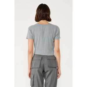 T-shirt court pour femme, manches courtes, décontracté, sportif, respirant, 100% coton turc, disponible en XS XXS, coton, polyamide, élasthanne - Product Image 5