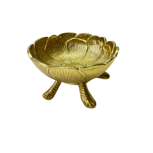 Bol de service doré en aluminium poli fait main, style contemporain, martelé, en métal moulé, pour la décoration de table et le stockage des dattes et des fruits secs - Product Image 3