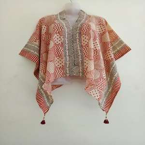 Robe kaftan pour femmes en coton imprimé à la main, longueur au sol, taille naturelle, grande taille, décontractée, respirante, pour l'été - Product Image 4