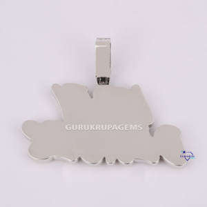 Pendentif luxueux de style rappeur plaqué or blanc et rose 14 carats entièrement glacé hip hop avec testeur de diamant cultivé en laboratoire - Product Image 6