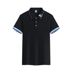 Polo personnalisé en soie de glace logo personnalisé été entreprise vêtements de travail culture chemise vêtements de travail à manches courtes coton OEM - Product Image 5