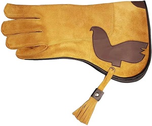 ถุงมือสัตว์เลี้ยงหนังวัวนิ่มสองชั้นพิมพ์โลโก้สำหรับผู้ใหญ่สำหรับนกเหยี่ยวล่าสัตว์ - Product Image 2
