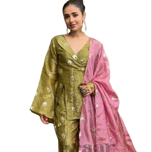 Mois Eid & Ramzan spécial broderie lourde motif à manches longues Anarkali Salwar Kameez et coordination dupatta ensemble pour adulte - Product Image 1