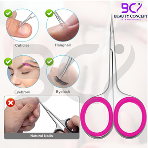 Pointe fine avec le meilleur matériau Acier inoxydable Bonne qualité Produit durable antidérapant Ciseaux à ongles à cuticules ultra pointus - Product Image 6