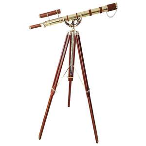 Telescopio Retro de Metal y Madera Diseñado para Amantes de la Astronomía, Entusiastas de la Historia y Coleccionistas de Decoración Vintage - Product Image 2